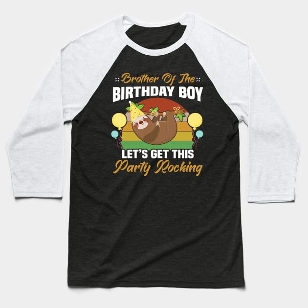 brother of the birthday boy lets get this party rocking Baseball T-Shirt by Jandjprints